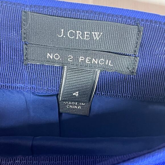 J. Crew No. 2 Pencil Skirt Royal Blue Preppy Modern Classic Quiet Luxury Size 4 - Picture 5 of 6